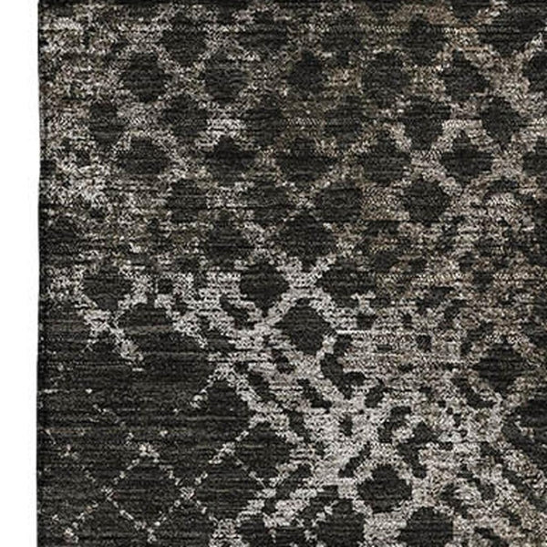 HomeRoots 8' X 10' Brown and Ivory Geometric Washable Area Rug with UV Protection - Durable, Stylish & Practical 666684