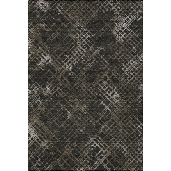 HomeRoots 8' X 10' Brown and Ivory Geometric Washable Area Rug with UV Protection - Durable, Stylish & Practical 666684