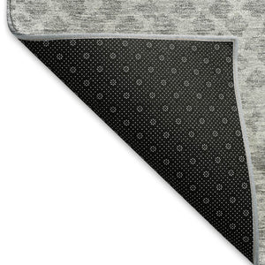 HomeRoots 8' X 10' Gray & Silver Abstract Geometric Rug - Washable, Stain Resistant, UV Protected for Durability 666690