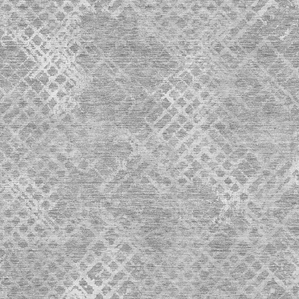 HomeRoots 8' X 10' Gray & Silver Abstract Geometric Rug - Washable, Stain Resistant, UV Protected for Durability 666690