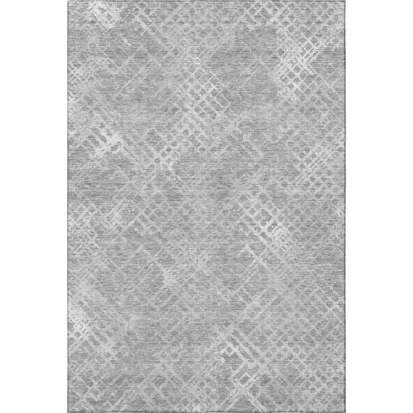 HomeRoots 10' Gray & Silver Abstract Geometric Area Rug - Washable, UV Protected, Durable for Busy Homes! 666692
