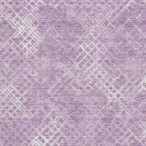 HomeRoots 5' X 8' Modern Lavender & Ivory Geometric Washable Area Rug with UV Protection for Active Homes 666694