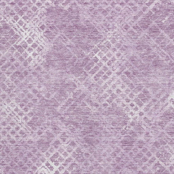 HomeRoots 5' X 8' Modern Lavender & Ivory Geometric Washable Area Rug with UV Protection for Active Homes 666694