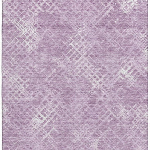 HomeRoots 8' X 10' Stylish Lavender & Ivory Abstract Geometric Area Rug - Washable, UV Protected, Pet-Friendly! 666696