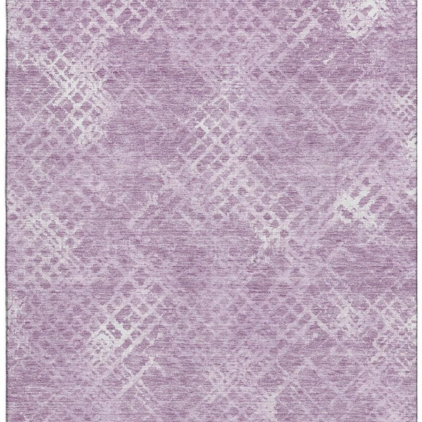 HomeRoots 8' X 10' Stylish Lavender & Ivory Abstract Geometric Area Rug - Washable, UV Protected, Pet-Friendly! 666696