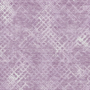 HomeRoots 9' X 12' Stylish Lavender and Ivory Geometric Washable Area Rug – Durable, UV-Protected, Soft Fibers 666697
