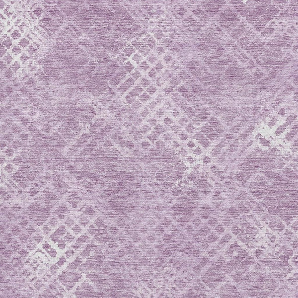 HomeRoots 9' X 12' Stylish Lavender and Ivory Geometric Washable Area Rug – Durable, UV-Protected, Soft Fibers 666697