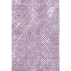 HomeRoots 10' X 14' Modern Lavender and Ivory Abstract Geometric Washable Area Rug with UV Protection 666698