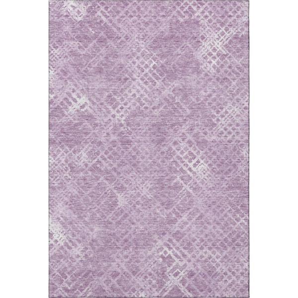 HomeRoots 10' X 14' Modern Lavender and Ivory Abstract Geometric Washable Area Rug with UV Protection 666698