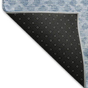 HomeRoots 5' X 8' Sky Blue & Ivory Abstract Geometric Area Rug – Washable, UV Protected, Durable & Stylish! 666700