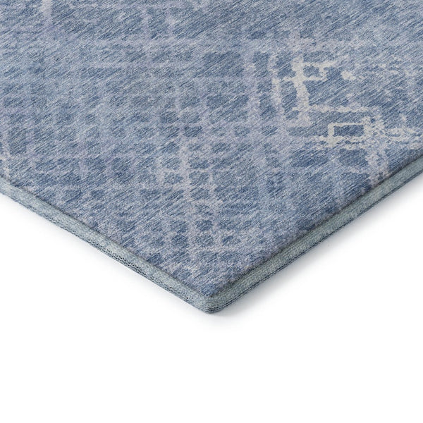 HomeRoots 5' X 8' Sky Blue & Ivory Abstract Geometric Area Rug – Washable, UV Protected, Durable & Stylish! 666700