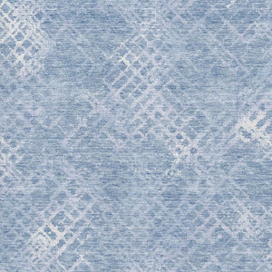 HomeRoots 8' X 10' Sky Blue & Ivory Geometric Area Rug - Washable, UV Protection, Stylish & Durable Design! 666702