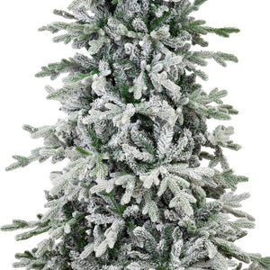 HomeRoots 7' Slender Flocked Pine Christmas Tree - Elegant Space-Saving Holiday Décor for Compact Areas 666705