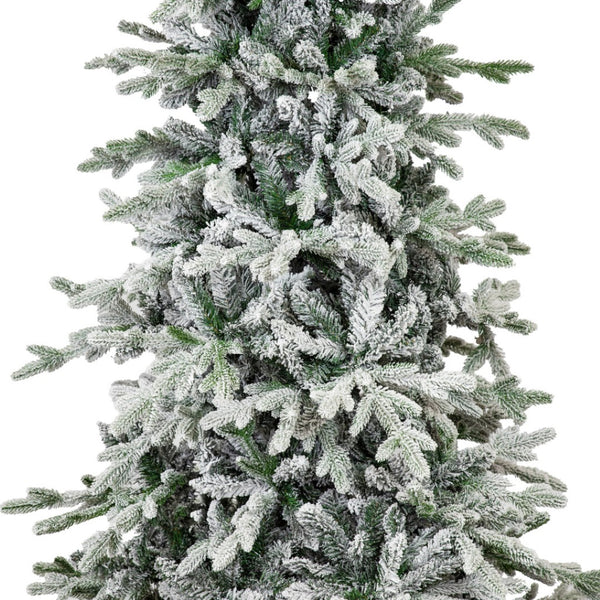 HomeRoots 7' Slender Flocked Pine Christmas Tree - Elegant Space-Saving Holiday Décor for Compact Areas 666705
