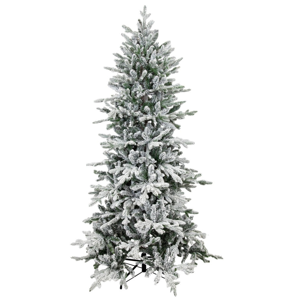HomeRoots 6' Slender Flocked Pine Christmas Tree – Elegant, Space-Saving Holiday Centerpiece for Small Spaces 666706
