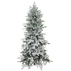 HomeRoots 6' Slender Flocked Pine Christmas Tree – Elegant, Space-Saving Holiday Centerpiece for Small Spaces 666706
