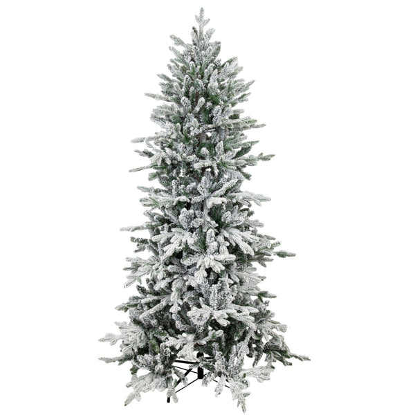 HomeRoots 6' Slender Flocked Pine Christmas Tree – Elegant, Space-Saving Holiday Centerpiece for Small Spaces 666706