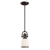 Brooksdale 5'' Wide 1-Light Mini Pendant - Oiled Bronze with White Glass 66671-1 Elk Lighting