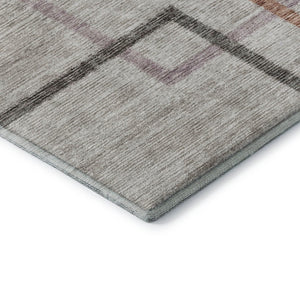 HomeRoots 5' X 8' Taupe, Purple & Copper Geometric Area Rug - Washable, UV Protected & Perfect for Any Room! 666721