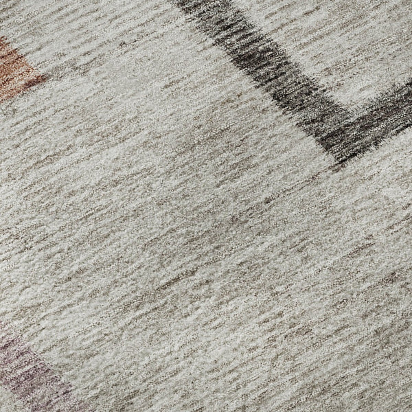 HomeRoots 10' Taupe, Purple & Copper Geometric Washable Area Rug with UV Protection for Stylish Spaces 666725