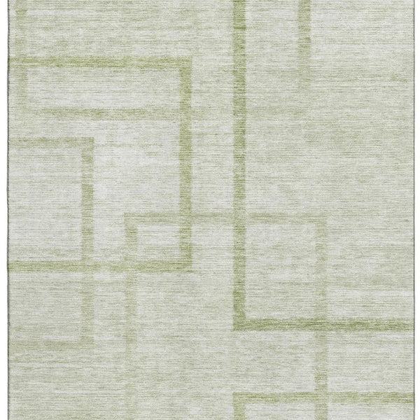 HomeRoots 5' X 8' Artichoke Green Geometric Area Rug - Washable, UV Protected, Durable for Pets & Kids Homes 666731
