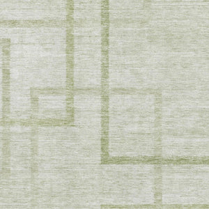 HomeRoots 8' X 10' Artichoke Green Geometric Washable Area Rug with UV Protection for Modern Homes & Families 666733