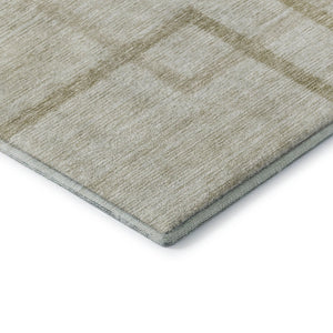 HomeRoots 5' X 8' Washable Beige & Taupe Geometric Area Rug with UV Protection - Durable, Stylish & Easy-Care 666737