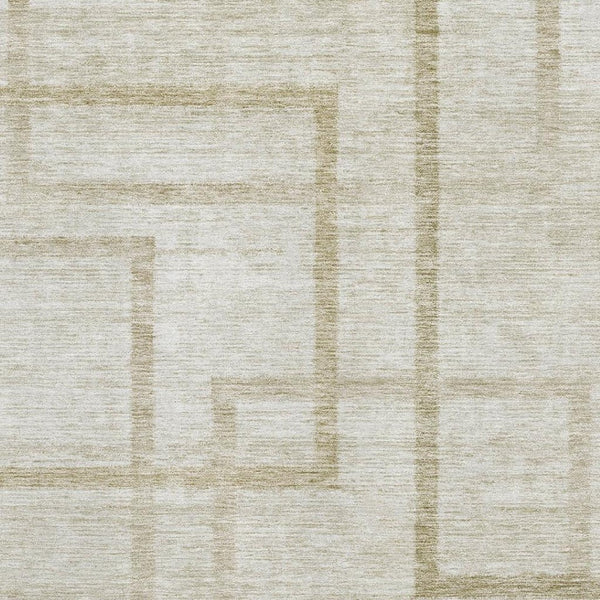HomeRoots 5' X 8' Washable Beige & Taupe Geometric Area Rug with UV Protection - Durable, Stylish & Easy-Care 666737