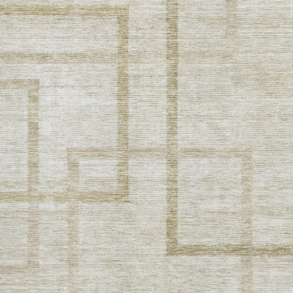 HomeRoots 8' X 10' Beige and Taupe Geometric Area Rug - Washable, Stain Resistant, UV Protected for Busy Homes 666739