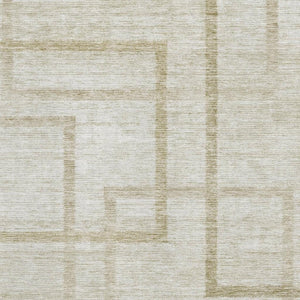 HomeRoots 9' X 12' Stylish Beige & Taupe Geometric Area Rug - Washable, UV-Protected, Ideal for High Traffic Areas 666740