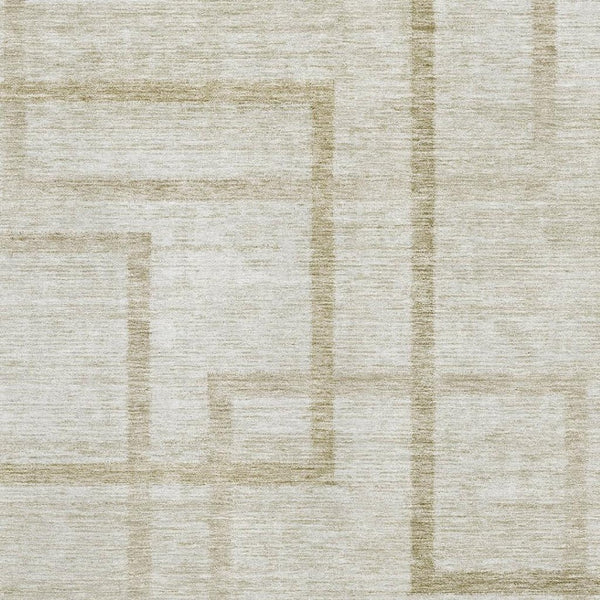 HomeRoots 9' X 12' Stylish Beige & Taupe Geometric Area Rug - Washable, UV-Protected, Ideal for High Traffic Areas 666740