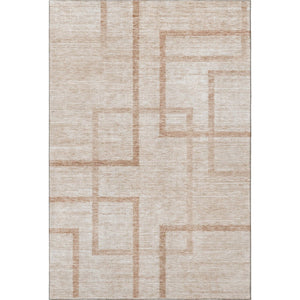 HomeRoots 5' Coral & Rust Geometric Washable Area Rug - UV Protected, Durable, Stain-Resistant Design for Homes 666743