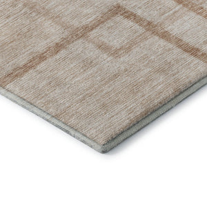 HomeRoots 8' X 10' Coral & Rust Geometric Washable Area Rug - UV Protected, Stain Resistant, Durable Style! 666745