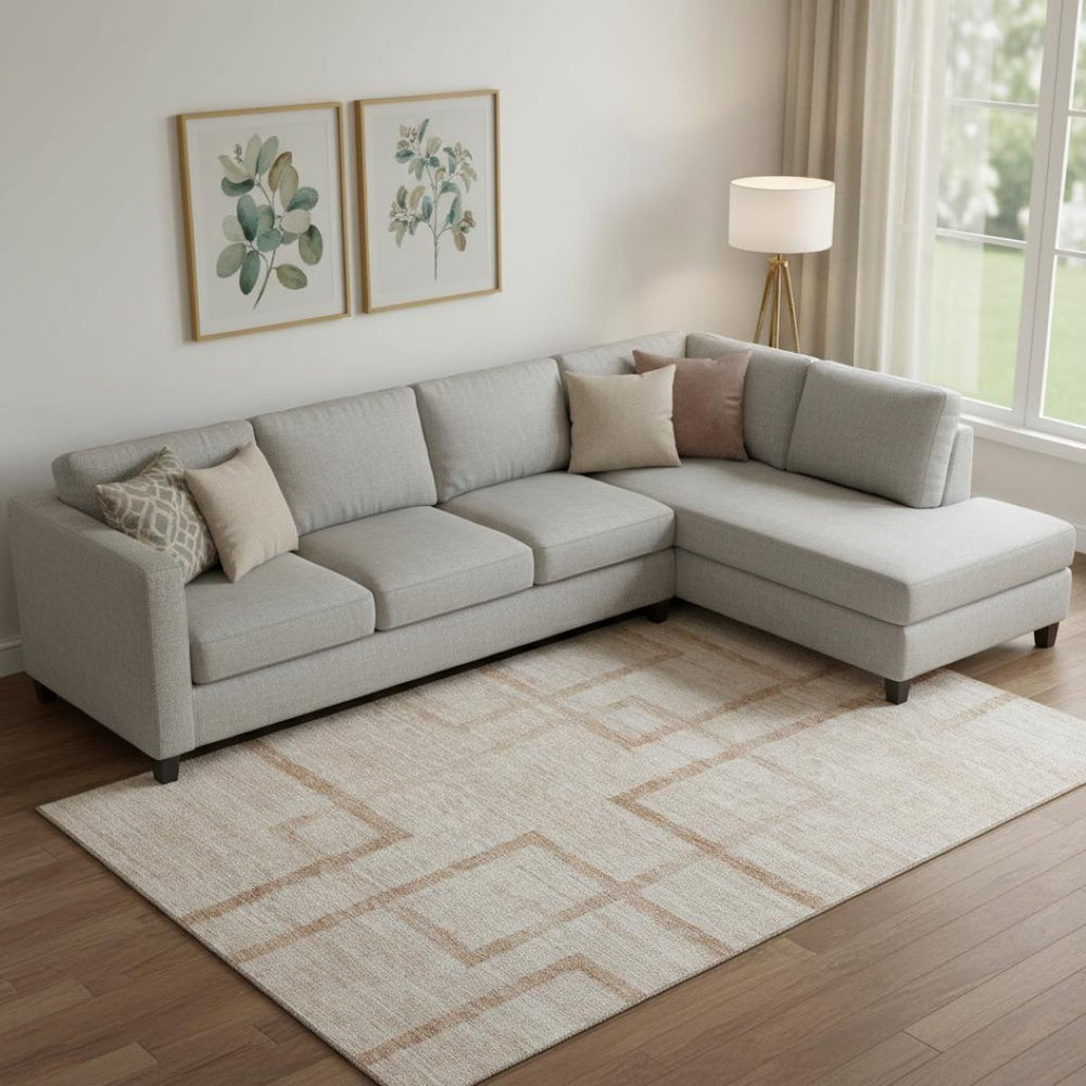 HomeRoots 10' X 14' Coral and Rust Geometric Area Rug – Washable, UV Protected, Stylish for Any Space! 666747