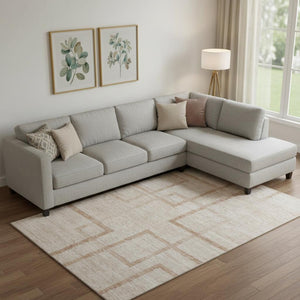 HomeRoots 10' X 14' Coral and Rust Geometric Area Rug – Washable, UV Protected, Stylish for Any Space! 666747