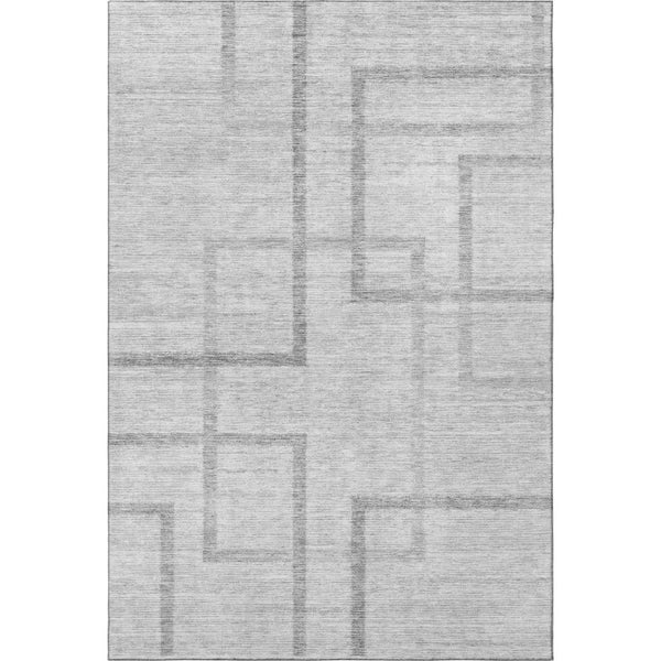 HomeRoots 9' X 12' Gray and Silver Geometric Area Rug - Stylish, Washable, UV Protected for Modern Homes! 666752