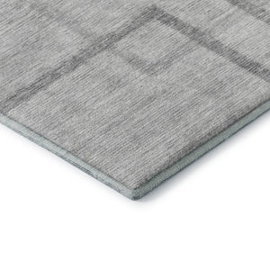 HomeRoots 10' Gray and Silver Geometric Washable Area Rug – Durable, UV-Protected, Stylish for Any Space! 666753