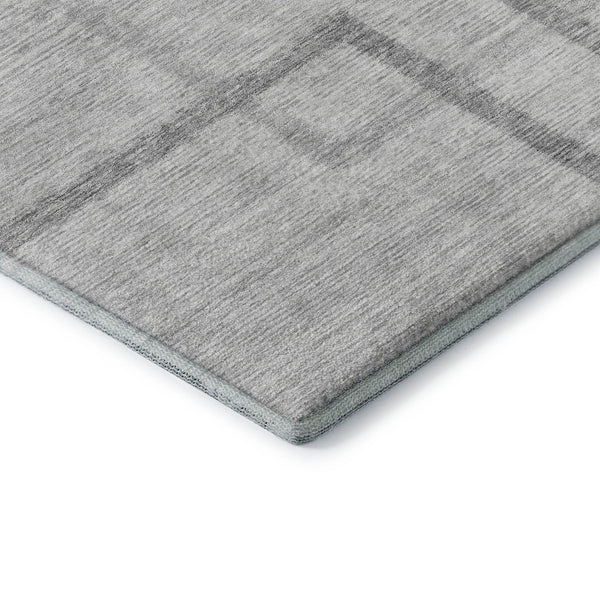 HomeRoots 10' Gray and Silver Geometric Washable Area Rug – Durable, UV-Protected, Stylish for Any Space! 666753