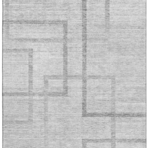 HomeRoots 10' Gray and Silver Geometric Washable Area Rug – Durable, UV-Protected, Stylish for Any Space! 666753