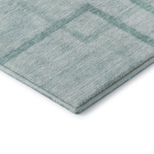 HomeRoots 9' X 12' Teal And Ivory Geometric Area Rug – Stylish, Washable & UV-Protected for Busy Homes! 666764