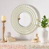 Christopher Knight Home® - Noble House - Colby Modern Round Mirror with Carved Frame, Matte White