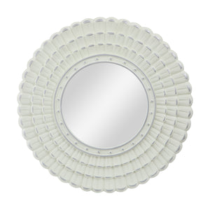 Christopher Knight Home® - Noble House - Colby Modern Round Mirror with Carved Frame, Matte White