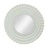 Christopher Knight Home® Colby Modern Round Mirror with Carved Frame, Matte White