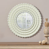 Christopher Knight Home® - Noble House - Colby Modern Round Mirror with Carved Frame, Matte White