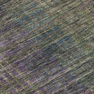 HomeRoots 5' X 8' Washable Abstract Geometric Area Rug in Plum, Green & Brown - Durable, UV Protected Design! 666773