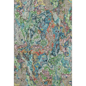 HomeRoots 8' X 10' Vibrant Abstract Washable Area Rug with UV Protection – Perfect for Active Homes & Décor 666793