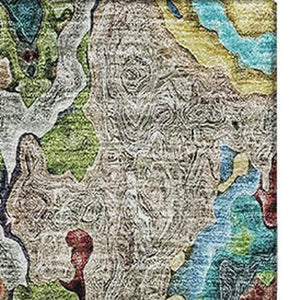 HomeRoots 8' X 10' Vibrant Abstract Washable Area Rug with UV Protection – Perfect for Active Homes & Décor 666793