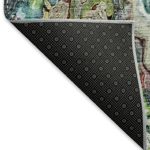 HomeRoots 10' X 14' Colorful Abstract Washable Area Rug with UV Protection – Ideal for High-Traffic Spaces! 666795