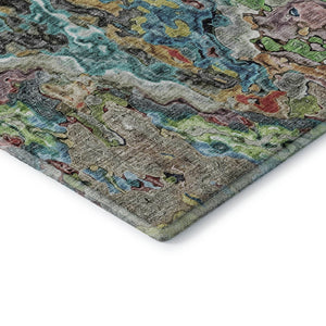 HomeRoots 10' X 14' Colorful Abstract Washable Area Rug with UV Protection – Ideal for High-Traffic Spaces! 666795