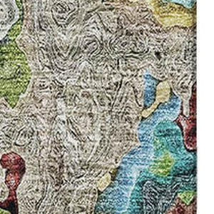 HomeRoots 10' X 14' Colorful Abstract Washable Area Rug with UV Protection – Ideal for High-Traffic Spaces! 666795
